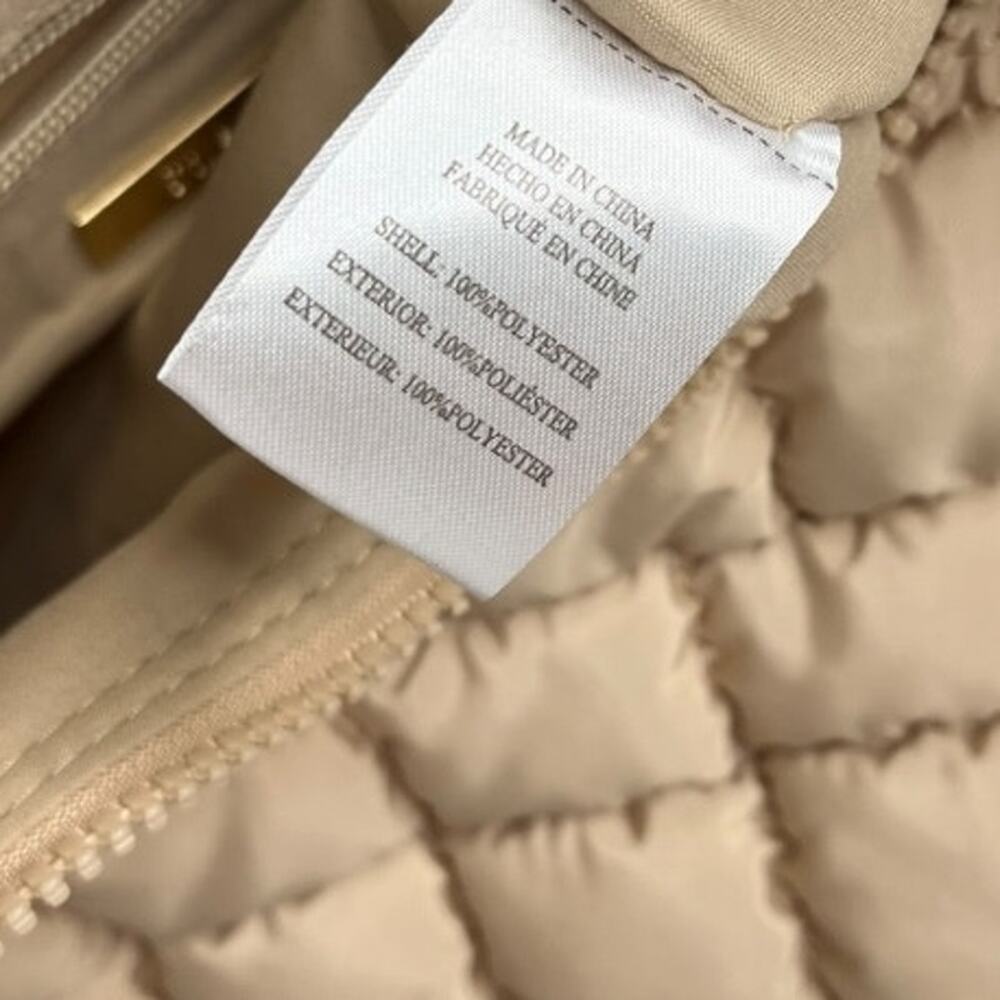 Street Level Cleo Ivory large quilted nylon puffer tote bag NWT & dust bag - Picture 8 of 10